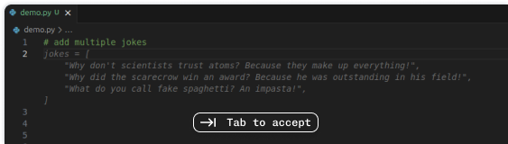 Inline autocompletion