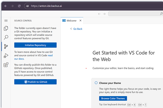 VS Code in browser